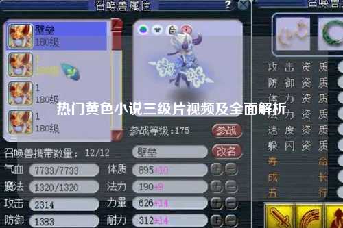 热门黄色小说三级片视频及全面解析